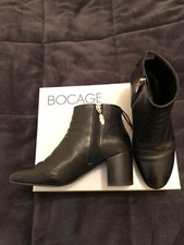 Boots Bocage T39 Cuir Noir Parfait Etat