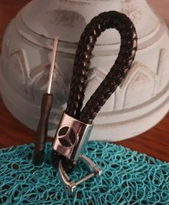 Mercedes Porte clé neuf sous blister cuir corde tresser