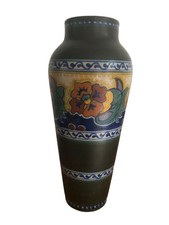 Gouda Holland - Grand vase en céramique à décors Art déco - H34cm