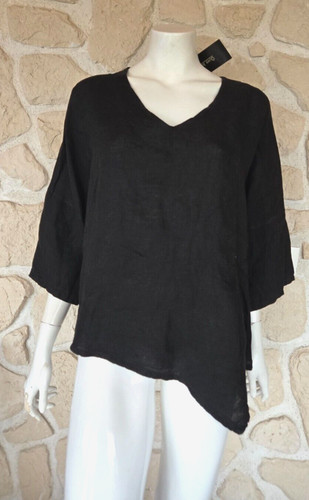 Tunique noire lin marque - tunique,
