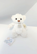 Peluche/Doudou Petit Ours Blanc Crème Beige Yeux Nez Marron 20cm Histoire D'ours