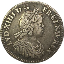 Louis XIV (1643-1715) 1/12 écu à la mèche courte 1644 Paris