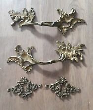 lot 2 poignees de tiroir Commode en bronze style louis XV rocaille largeur 19 Cm