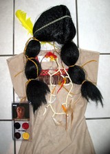 Déguisement Panoplie indienne - robe, coiffe, bijoux, peinture 10/12 ans 152 cm