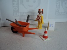PLAYMOBIL vintage city chantiers ouvrier brouette outils set 3313 de 1975 #1