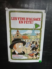 AFFICHE  VINS D'ALSACE SYMPA FESTIVE  60X40CM