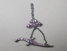 Superbe Chatelaine à l'Ottomane d'Époque Romantique en Argent et Or Rose