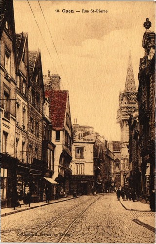 Cpa caen rue pierre france - cpa, st.pierre