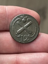 Bouton du 12eme Régiment D’Artillerie, 1er Empire, GM, Napoleon, Etain