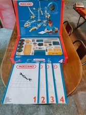 MECCANO boite n°4 bleu jaune zingué roues larges BASIC 4 V1