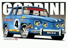 Plaque métal décoration  voiture de course gordini  30 X 20 CM