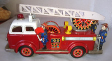 ANCIEN JOUET MECANIQUE TOLE 1960 CAMION POMPIER A ECHELLE serie K.O N°5035 JAPON