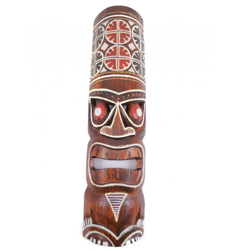 Masque tiki maori 50cm bois - masque, en