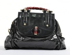 Gucci Sac A Main Pop Bamboo En Cuir Couleur Noir Excellent État 