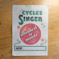 Cycles Singer carton publicitaire agent vélo mobylette moto scooter collection