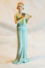 Statuette sujet femme années 30 en biscuit peint Capodimonte - ref  OUB25CAP001