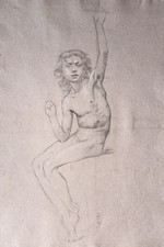 Dessin Ancien Crayon Noir