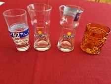 ANCIEN 2 VERRE RICARD SOLEIL GAGNERE 1 PASTIS 51  1 PERNOD AMBRE COLLECTION