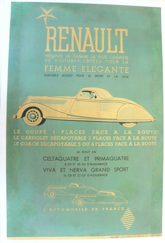 Affiche originale renault - affiche,