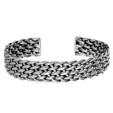 Silverly Argent Sterling Corde Tressée Tricoté Tissé Tramé Ouverte Bracelet