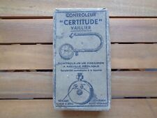 1950 - RARE CONTRÔLEUR DE PRESSION PNEU "VAILLIER" À AIGUILLE RÈGLABLE