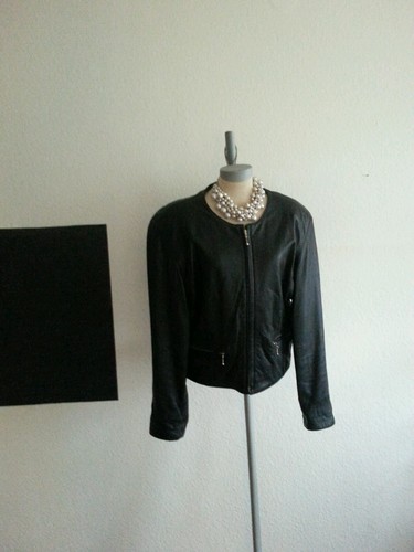 Veste cuir blouson motard - cuir,