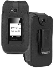 Cuir Noir Coque avec Clip