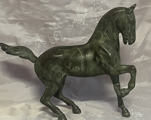 Statue cheval bronze patine - en,