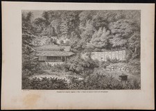 1867 - Véranda de l'ambassade anglaise à Tokyo - Gravure ancienne - Japon