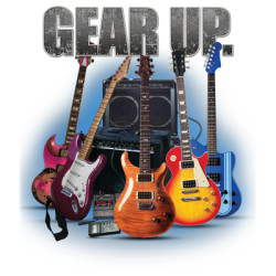 Transfer gear guitar - up, rock