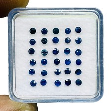 VVS 30 Pièces Naturel Ceylan Bleu Saphir 1.7mm Diamant Rond Coupe Ample Gemmes
