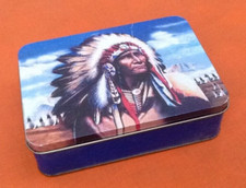 Boite métal  Décor Indien d' Amérique