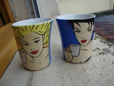 SENSEO tasses à café , décor couleurs  design BD pin up