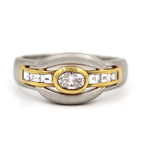 Anneau platine or jaune - anneau,