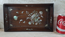 joli plateau en bois et nacre