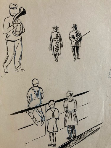 Beau dessin lavis - lavis, encre