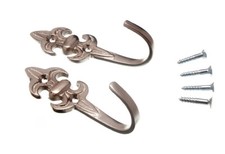 50 X Supports De Rideau Fleur De Lys Chromé Mat 55 X 20 X 25 | Onestopdiy