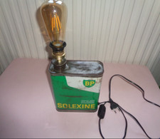 lampe vintage Deco Ancien Bidon Solexine BP