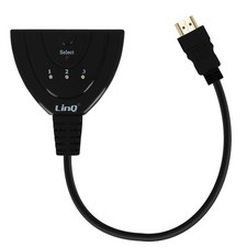 Adaptateur multiports HDMI Mâle vers 3x ports HDMI Femelle LinQ Full HD Noir