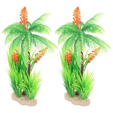  2 Pcs Palmier Artificiel Décoration Pour Aquarium D'aquarium Décorations