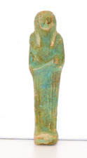 - OUSHEBTI STATUETTE FUNERAIRE EGYPTIENNE en TERRE CUITE EMAILLEE COLLECTION D