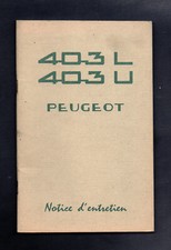 Notice d'entretien 403 L et 403 U  PEUGEOT
