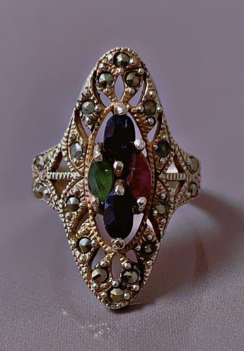 Ancienne bague marquise - , argent