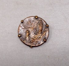 Superbe broche ancienne en métal - Décor Religieux - 1900-1920's Art Nouveau