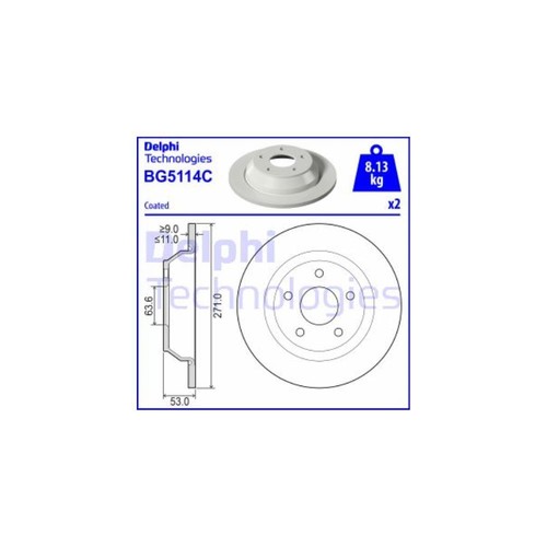 Delphi disque frein - 2x, de