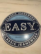 Ancienne Plaque Émaillée Anglaise Jeanswear Easy Diamètre 32 Cm