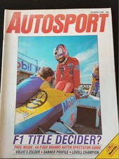 AUTOSPORT Magazine 3/10/1985; F1 Title decider ?/ Volvo's Zolder/ Danner Profile