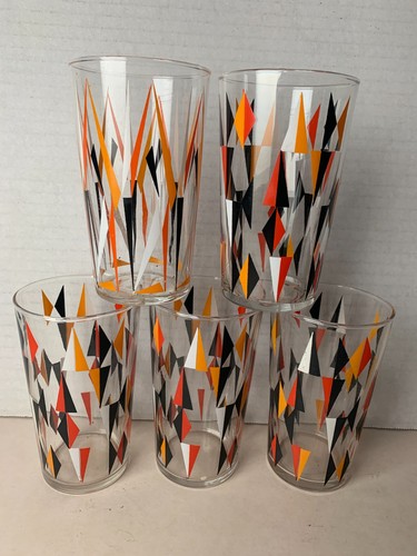 Lot verres vintage orange - verres,