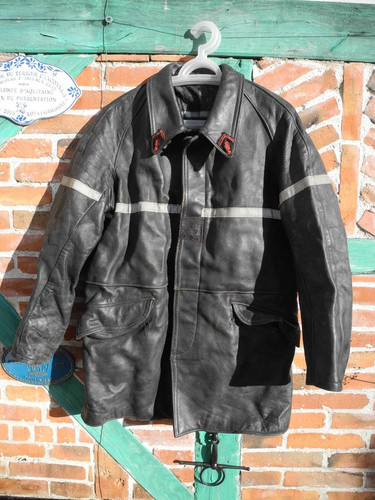 Veste cuir sapeur pompier - de,
