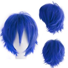 Perruque Bleu Foncé Courte